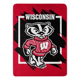 WISCONSIN OFFICIAL NCAA "Halftone" Micro Raschel Throw Blanket; 46" x 60"