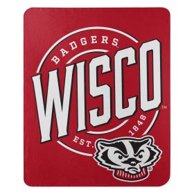Wisconsin OFFICIAL NCAA "Campaign" Fleece Throw Blanket; 50" x 60"