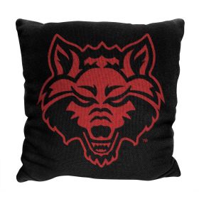 Arkansas State OFFICIAL NCAA "Invert" Woven Pillow; 20" x 20"