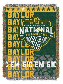 NCAA BB Champs Baylor Bears 2021 National Men's Basketball Champions Woven Tapestry Throw Blanket