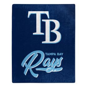 Rays OFFICIAL MLB "Signature" Raschel Throw Blanket; 50" x 60"