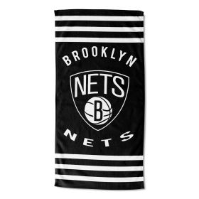 Nets OFFICIAL NBA "Stripes" Beach Towel; 30" x 60"