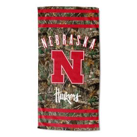 Nebraska OFFICIAL NCAA Realtree "Stripes" Beach Towel; 30" x 60"