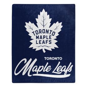 Maple Leafs OFFICIAL NHL "Signature" Raschel Throw Blanket; 50" x 60"