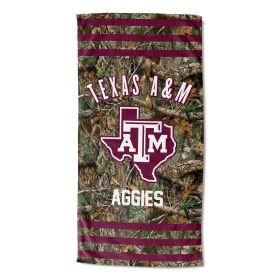 Texas A&M OFFICIAL NCAA Realtree "Stripes" Beach Towel; 30" x 60"
