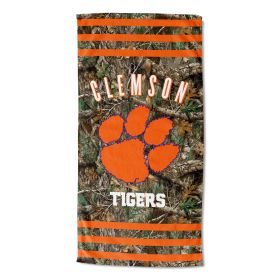 Clemson OFFICIAL NCAA Realtree "Stripes" Beach Towel; 30" x 60"