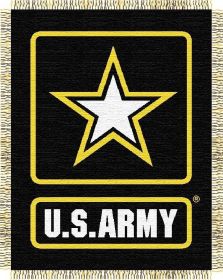 U.S. Army Military Woven Jacquard Throw Blanket; 46" x 60"
