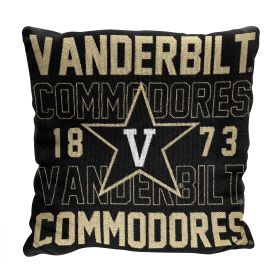 Vanderbilt OFFICIAL NCAA "Stacked" Woven Pillow 20" x 20"