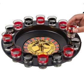 Shot Glass Roulette - Drinking Game Set; Adult Casino Party Game