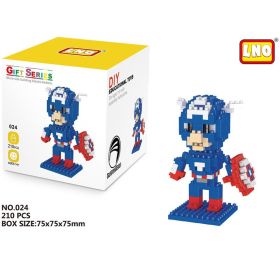 Disney Block Cartoon Anime Marvel Avengers Superhero Iron Man Captain America Spider Toy DIY Building Bouwstenen Speelgoed (Color: 024, size: With box)