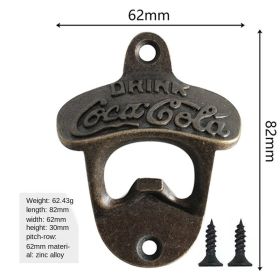 Wall Mounted Vintage Bottle Opener Retro Beer Opener (Color: C, Ships From: China)