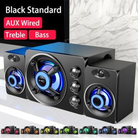 Computer Combination Speakers AUX USB Wired Wireless Bluetooth Audio System Home Theater Surround SoundBar for PC TV (Color: Black Wired Standard, Ships From: China)