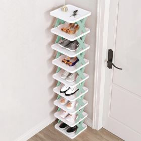 9 Tier Narrow Entryway Shoe Rack Vertical Shoe Organizer (Color: Blue)