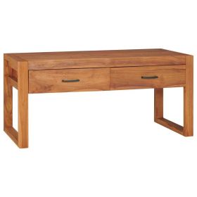 TV Stand 39.4"x15.7"x17.7" Teak Wood (Color: Brown)