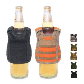 Adjustable Mini Beer Vest Military Bottle Beverage Cooler Holder for 12oz or 16oz Cool Bottle Decoration; 1 PC (colour: black)