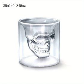 1pc Handmade Crystal Skull Glass, Imprisoned Pirate Skull Glass, Must-use Artifact For Cocktails And Bar Beer Glasses, Suitable For Parties, Bars (Capacity: XS/25ml/0.845oz)