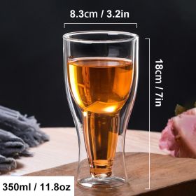 350/500ML Creative Cocktail Wineglass Mug Double Wall Mugs Beer Wine Glasses Drinkware Whiskey Champagne Glass Coffee Vodka Cups (Color: 350ML, Capacity: others)