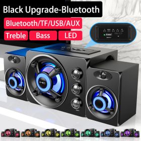 Computer Combination Speakers AUX USB Wired Wireless Bluetooth Audio System Home Theater Surround SoundBar for PC TV (Color: Black BT Upgrade, Ships From: China)