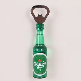 1pc Magnetic Beer Bottle Opener (Color: Carlsberg, material: Polypropylene + Magnet)